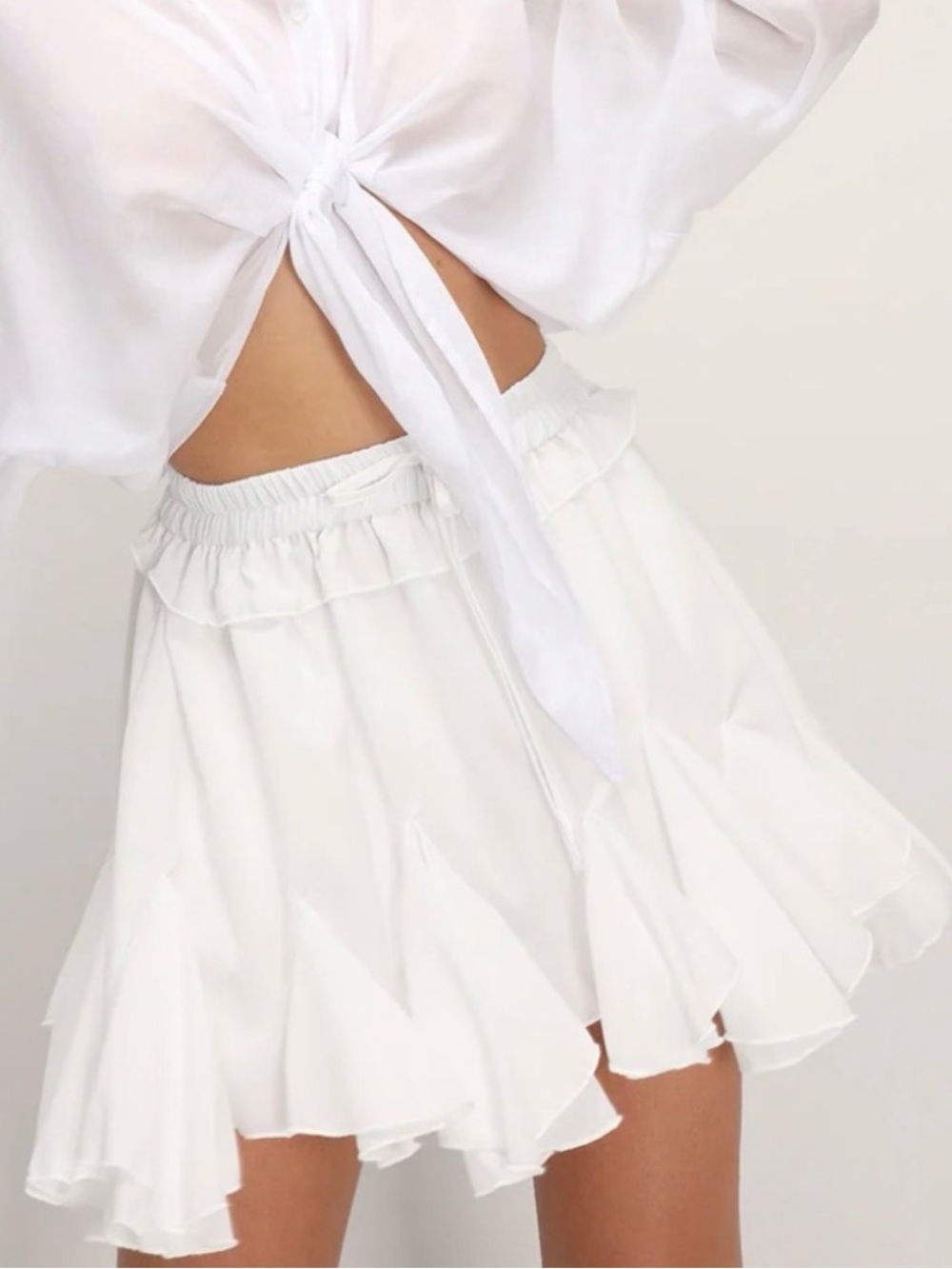 Storets White Elastic Waist skirt